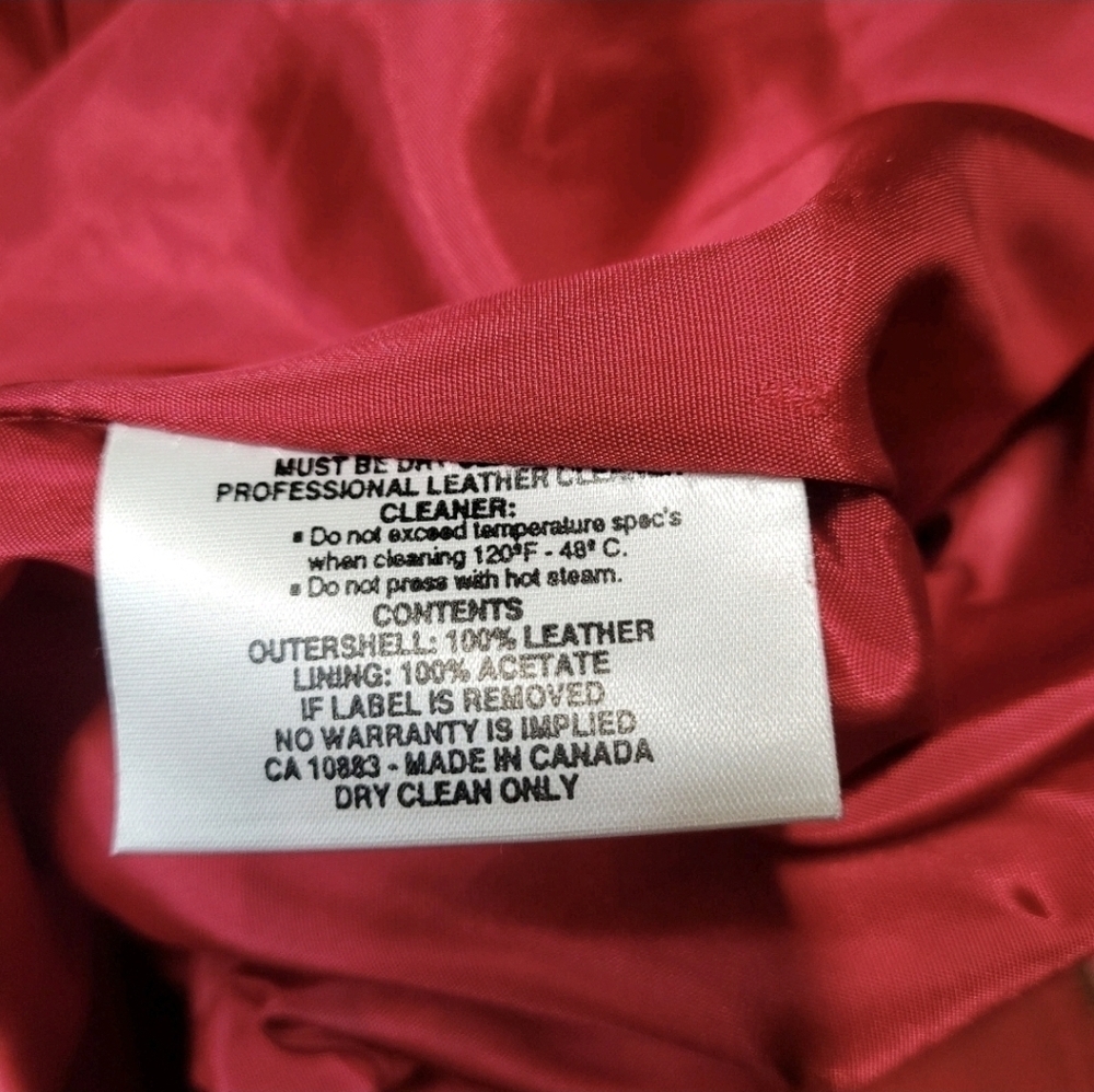 Vintage 1970s Red Leather Moto Jacket Belted Women’s Small Petite | Di Capra Int - Picture 11 of 16
